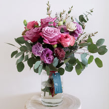 Load image into Gallery viewer, Vase + Violet Hill Rose Bouquet (Large)