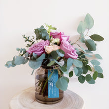 Load image into Gallery viewer, Vase + Violet Hill Rose Bouquet (Medium)

