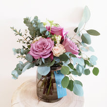 Load image into Gallery viewer, Vase + Violet Hill Rose Bouquet (Medium)
